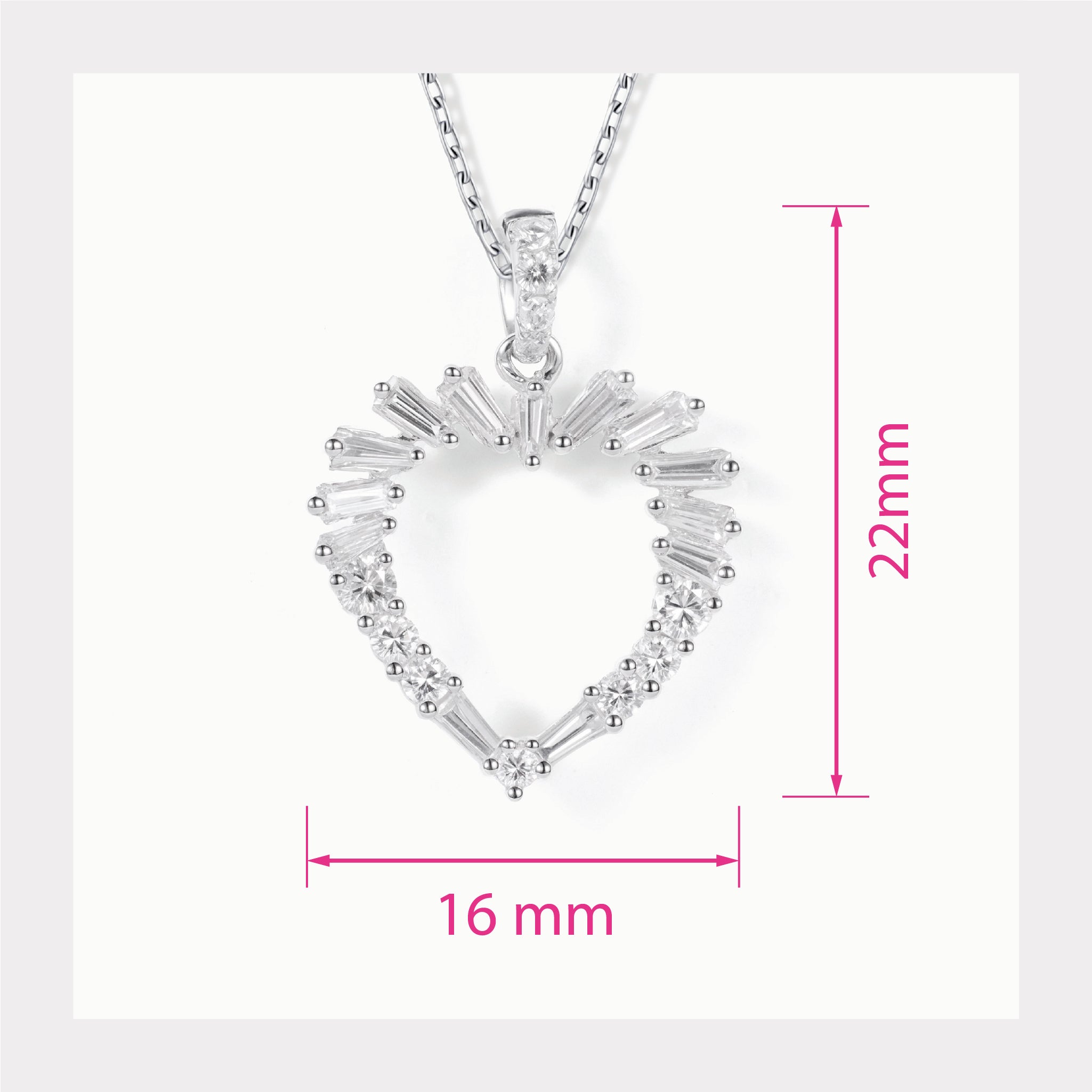 18K White Gold Heart Pendant with Natural Diamonds - JewelryAndStore