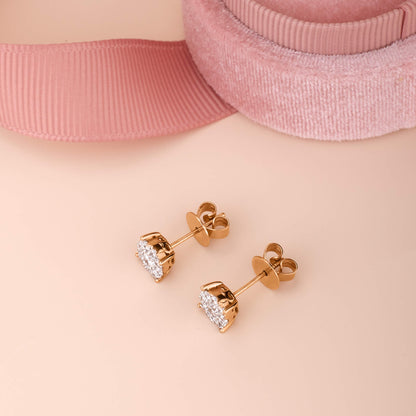 18K Gold Classic Diamond Cluster Earrings - JewelryAndStore