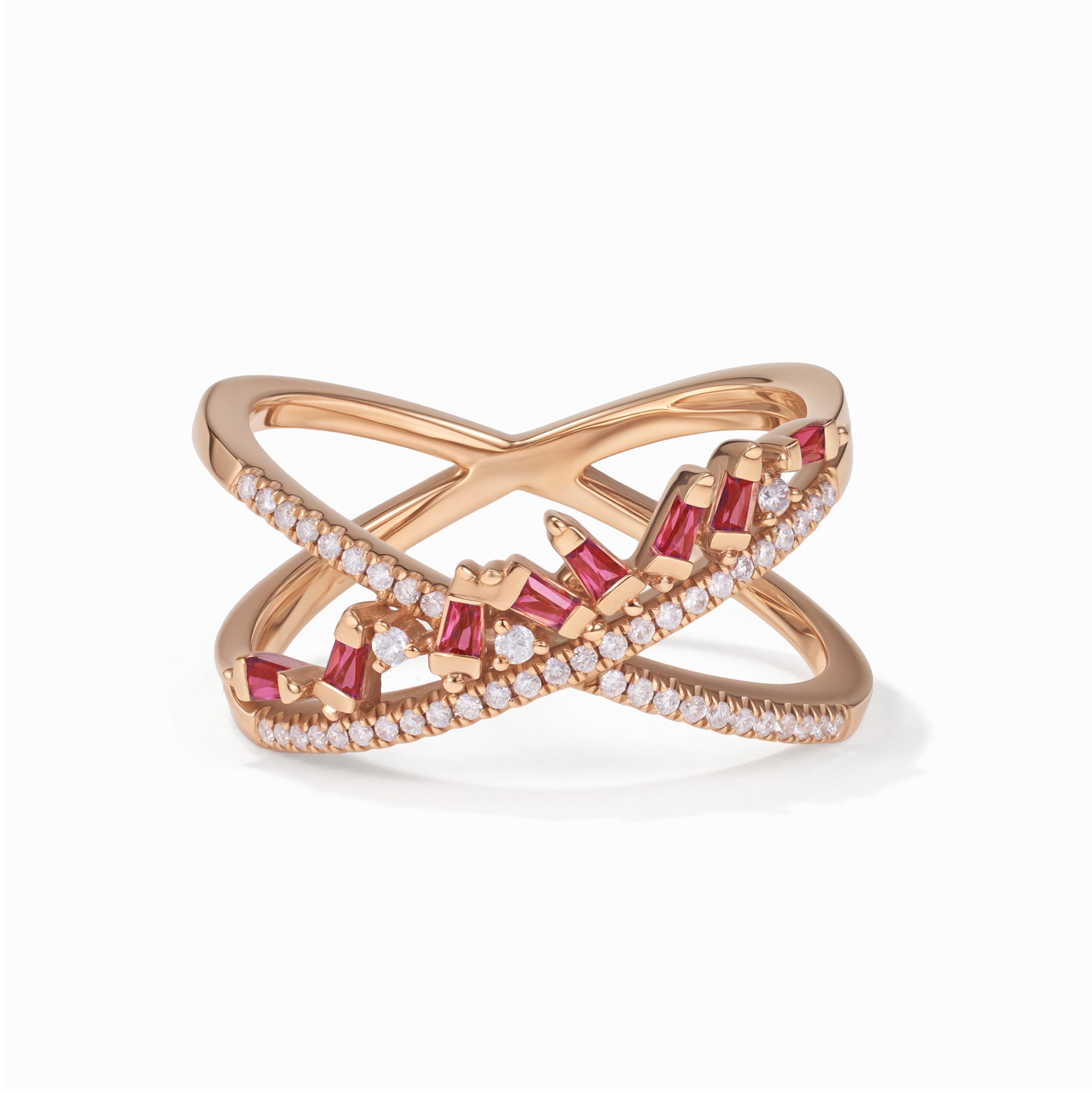18K Gold Natural Diamond &amp; Ruby Ring - Jewelry And Store
