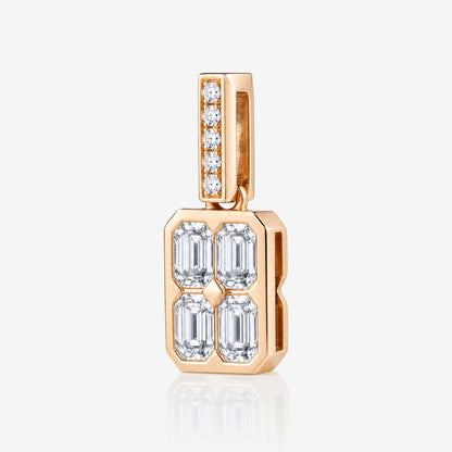 0.56ct Natural Diamond Emerald-Cut Illusion Pendant in 18K Gold - JewelryandStore