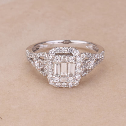 0.83ct Natural Diamond Ring in 18K White Gold - JewelryAndStore