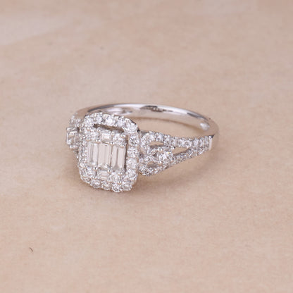 0.83ct Natural Diamond Ring in 18K White Gold - JewelryAndStore