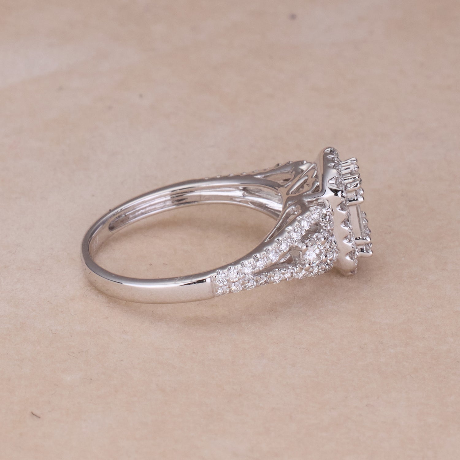 0.83ct Natural Diamond Ring in 18K White Gold - JewelryAndStore