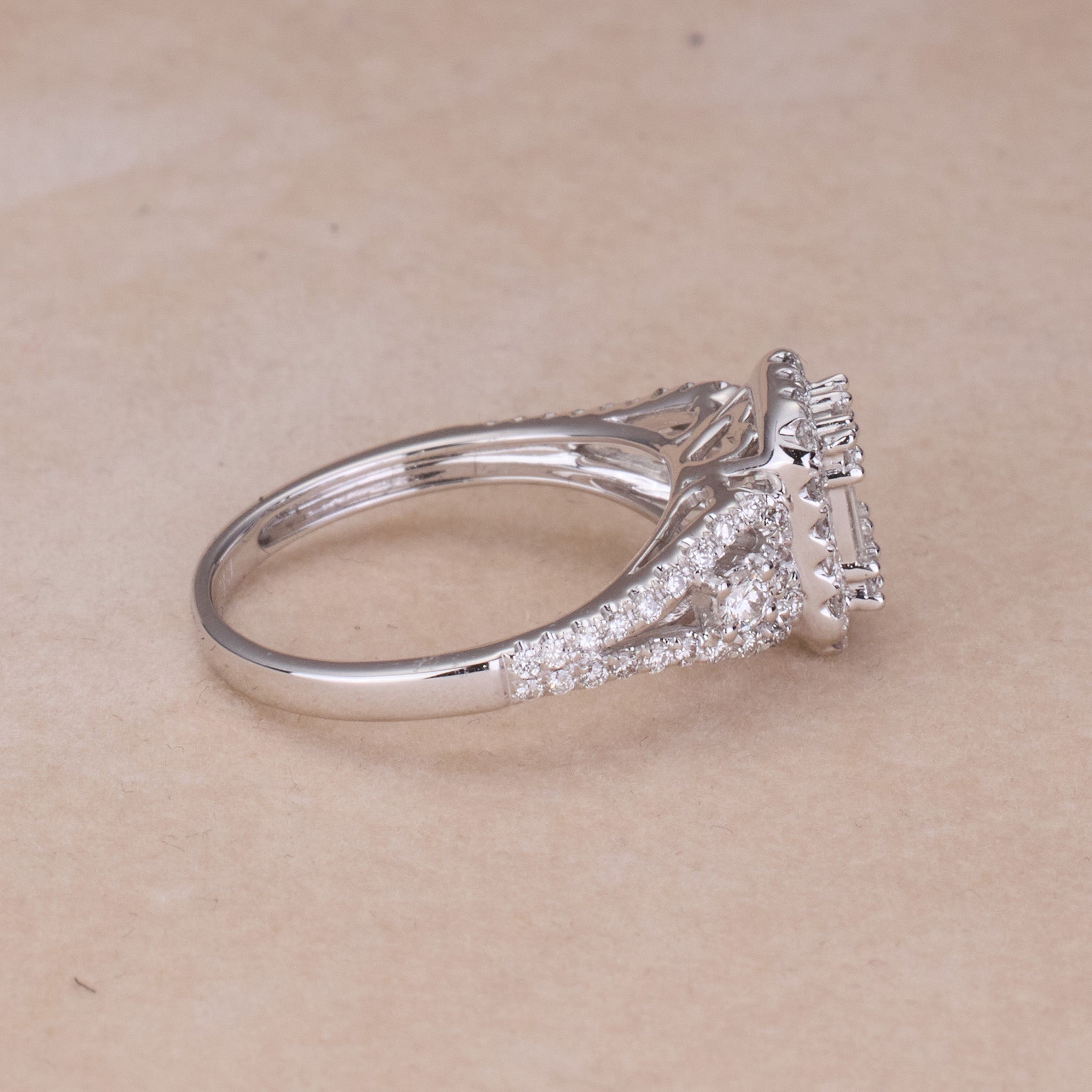 0.83ct Natural Diamond Ring in 18K White Gold - JewelryAndStore