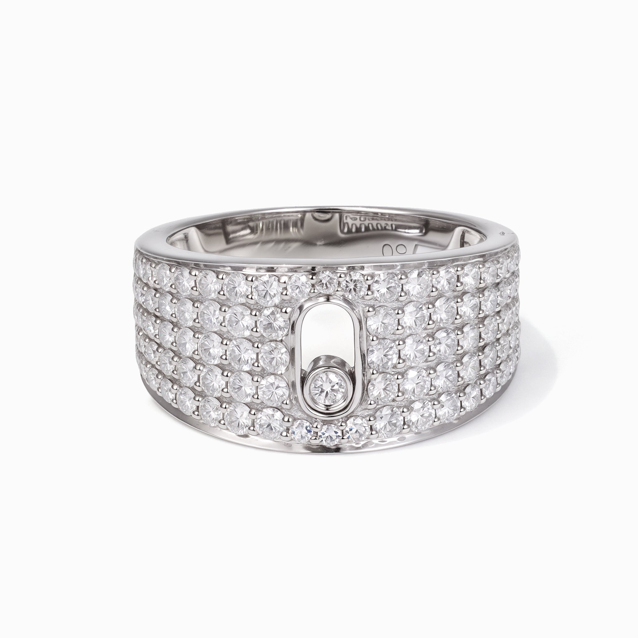 18K White Gold Pavé Diamond Ring with 1.39ct.tw. Natural Diamonds - Jewelry And Store