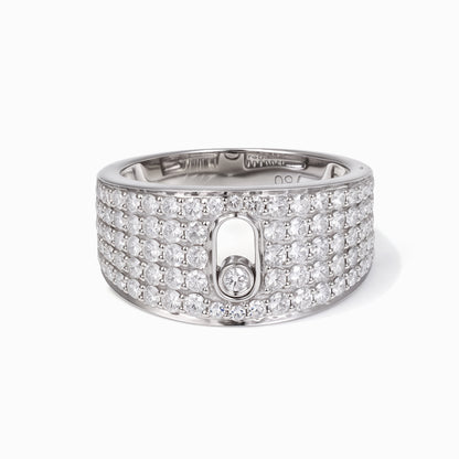 18K White Gold Pavé Diamond Ring with 1.39ct.tw. Natural Diamonds - Jewelry And Store