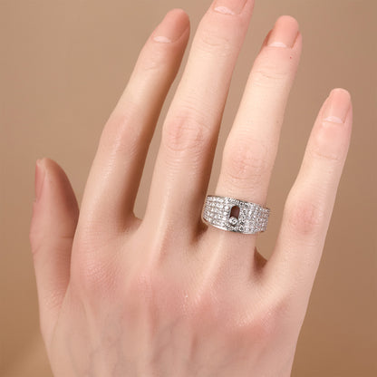 18K White Gold Pavé Diamond Ring with 1.39ct.tw. Natural Diamonds - JewelryAndStore