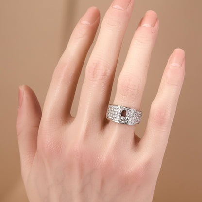 18K White Gold Pavé Diamond Ring with 1.39ct.tw. Natural Diamonds - Jewelry And Store