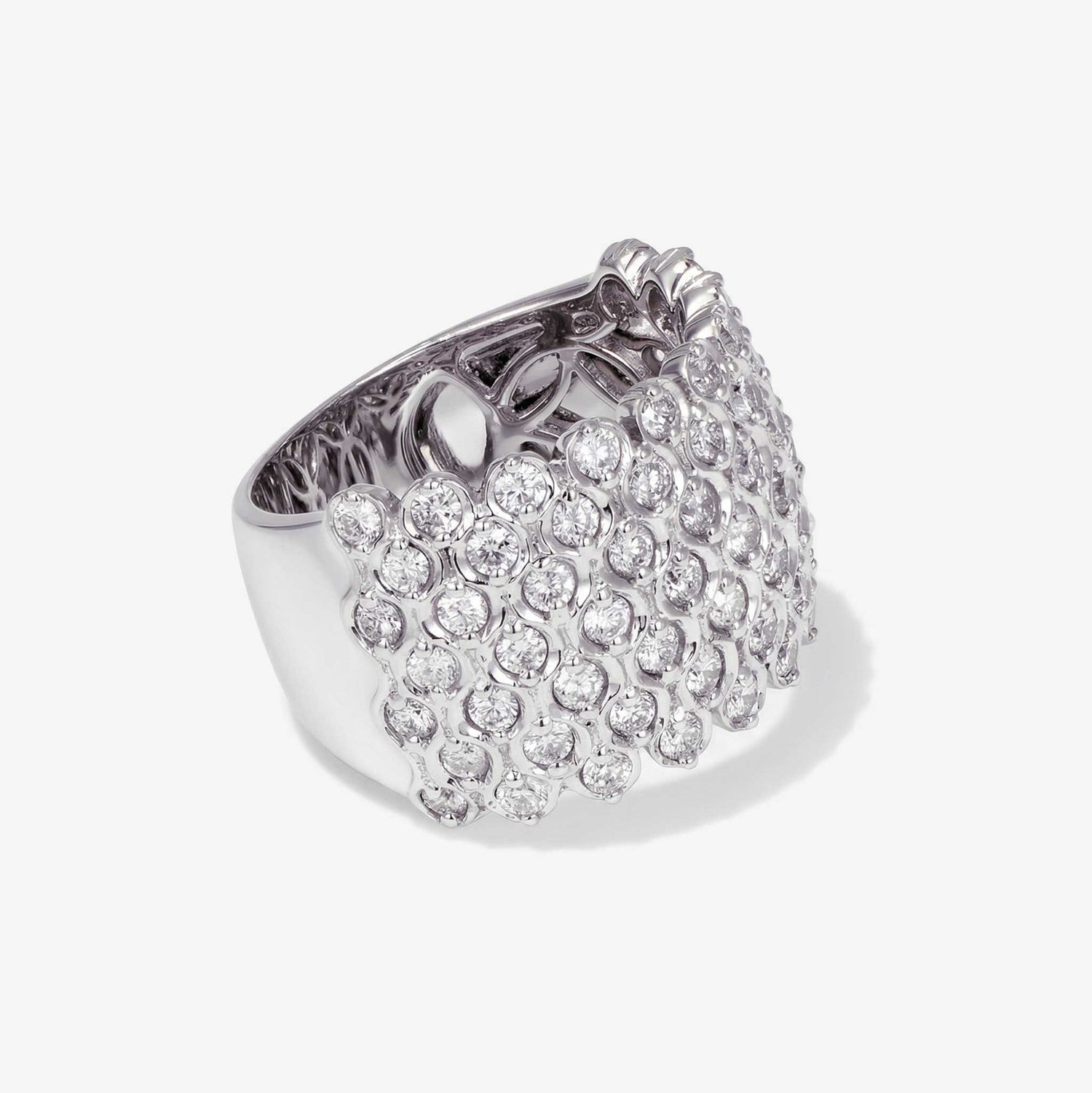 0.80ct Natural Diamond Wide Dome Ring 18K Gold - JewelryandStore