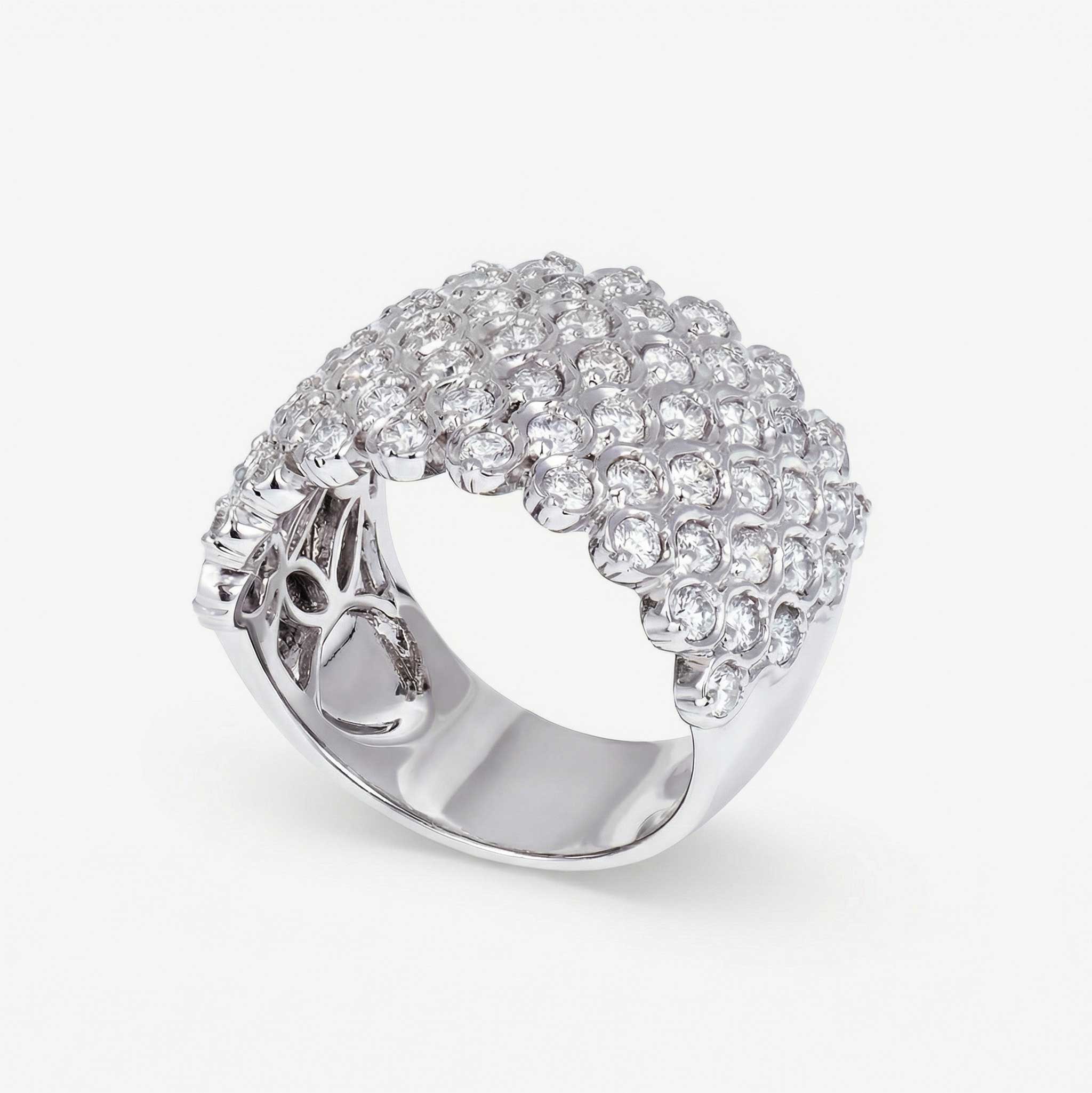 0.80ct Natural Diamond Wide Dome Ring 18K Gold - JewelryandStore