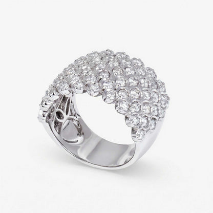 0.80ct Natural Diamond Wide Dome Ring 18K Gold - JewelryandStore
