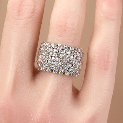 0.80ct Natural Diamond Wide Dome Ring 18K Gold - JewelryandStore