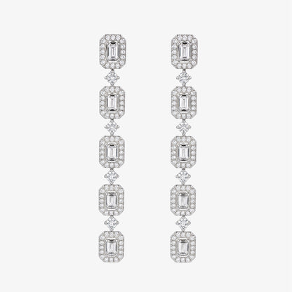 1.56ctw Natural Diamond Drop Earrings in 18K White Gold - JewelryandStore