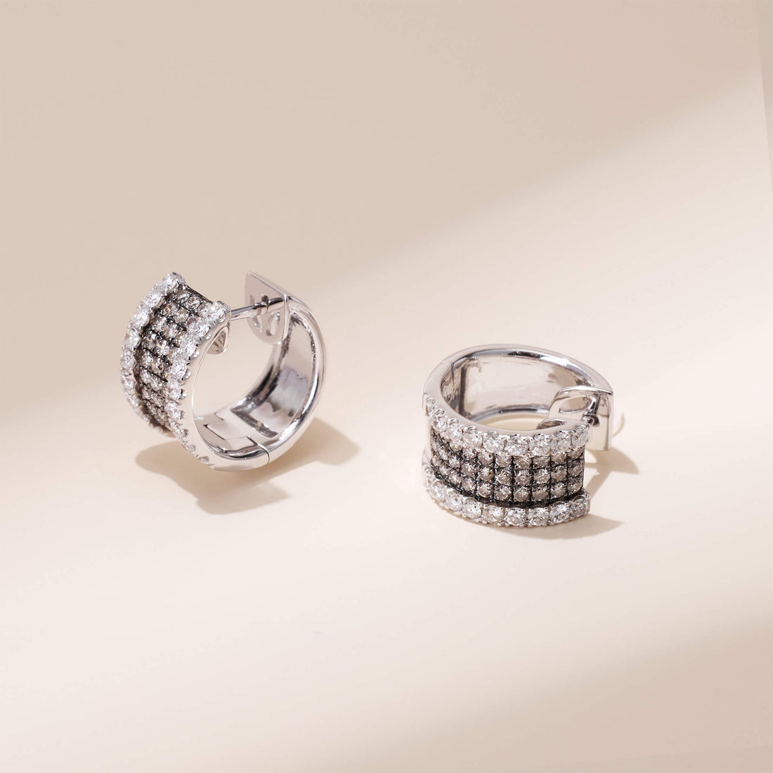 Brown Diamond Hoop Earrings in 18K Gold - Jewelry And Store