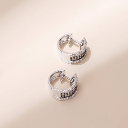 Brown Diamond Hoop Earrings in 18K Gold - Jewelry And Store