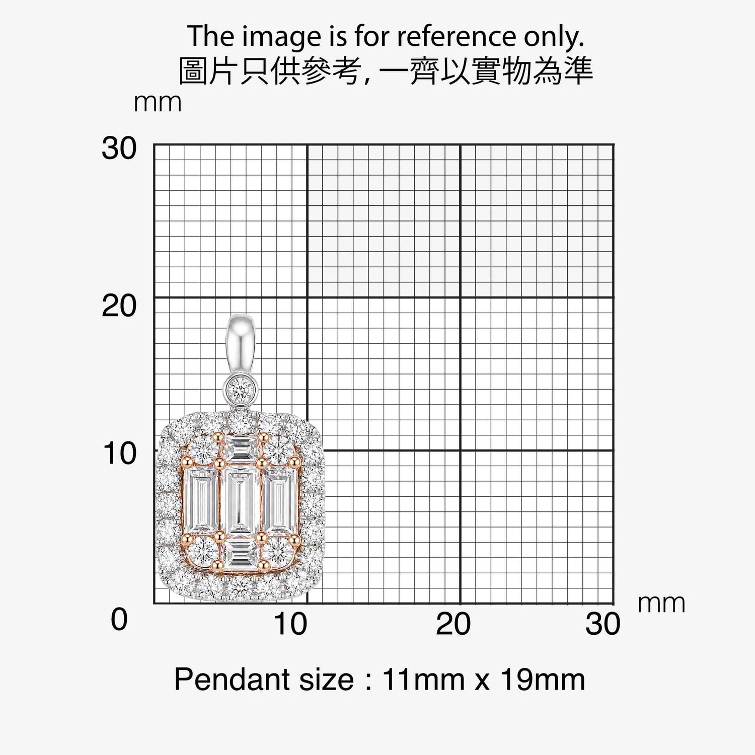 1.03ct Natural Diamond Baguette Illusion Pendant in 18K Gold - JewelryandStore