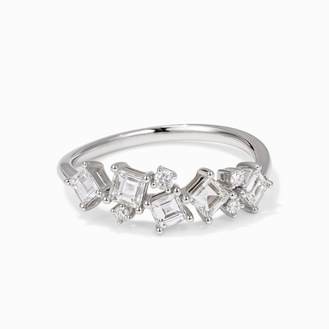 18K White Gold Diamond Zig - Zag Ring - Jewelry And Store