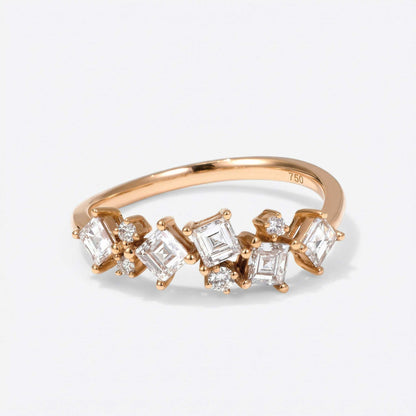 0.88ct.tw. Mixed Shape Diamond Ring 18K Gold - JewelryandStore