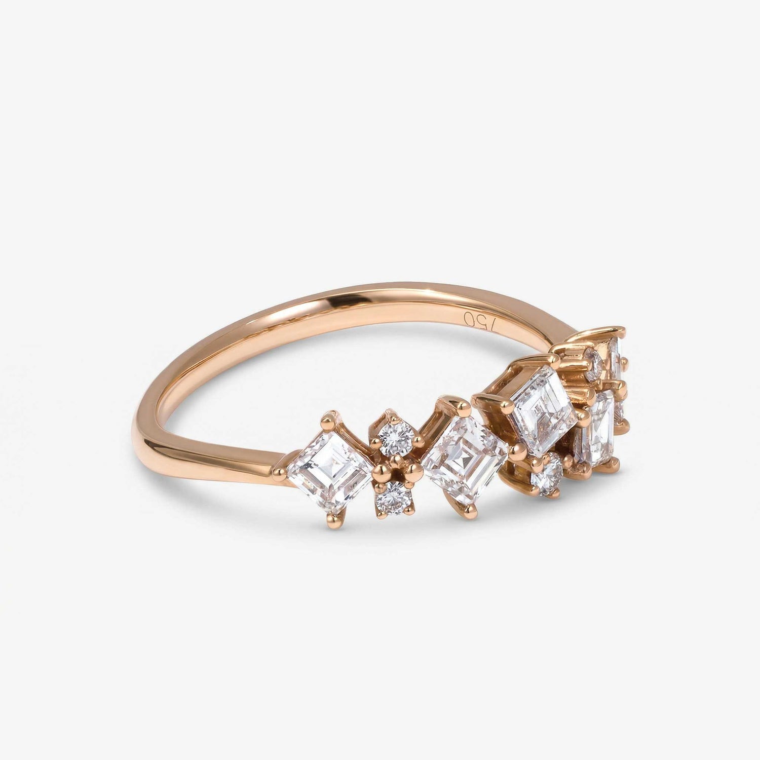 0.88ct.tw. Mixed Shape Diamond Ring 18K Gold - JewelryandStore