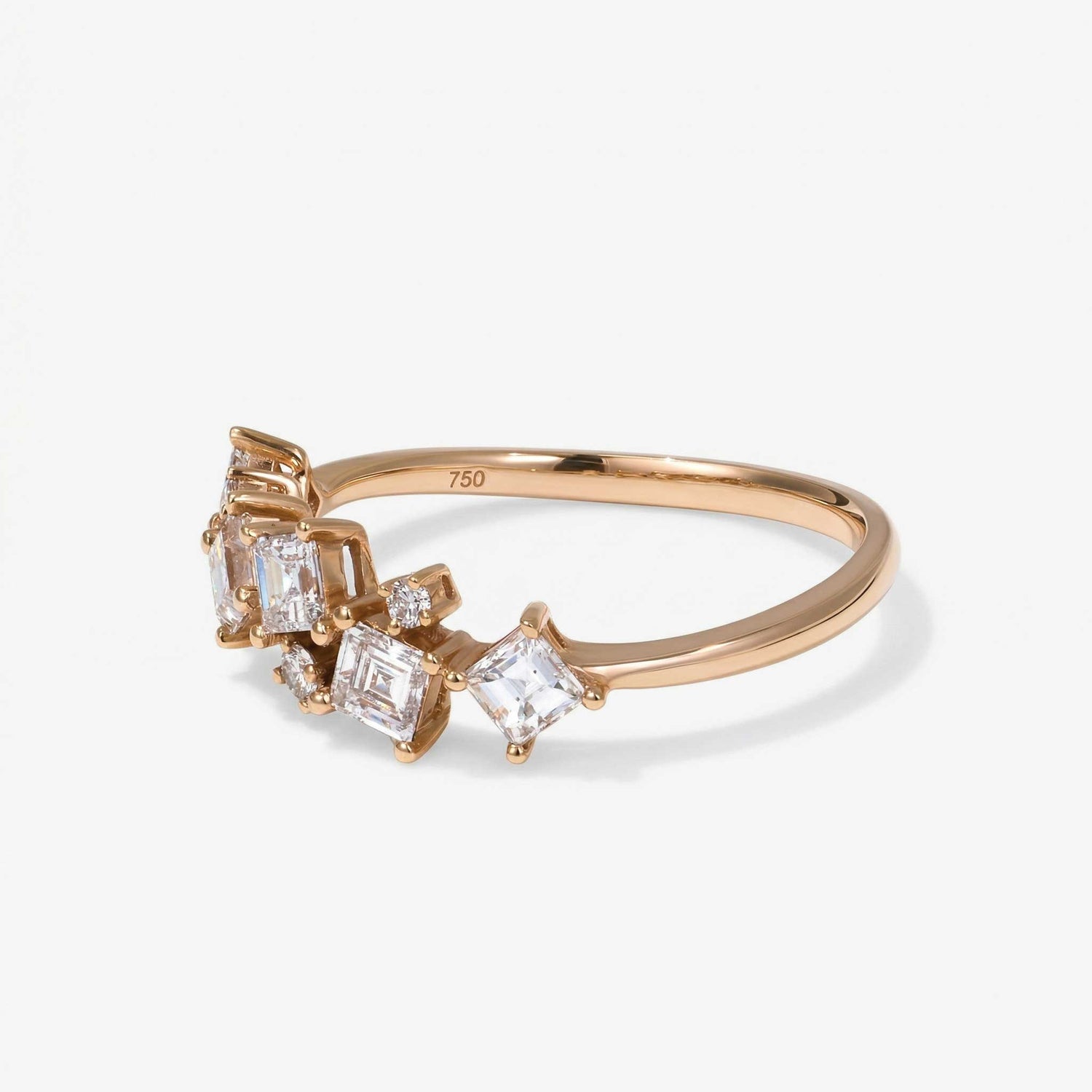 0.88ct.tw. Mixed Shape Diamond Ring 18K Gold - JewelryandStore
