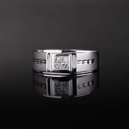 18K Gold Unisex Diamond Signet Ring - Jewelry And Store
