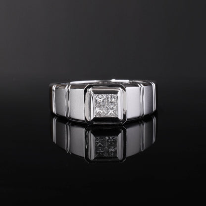 18K Gold Unisex Diamond Signet Ring