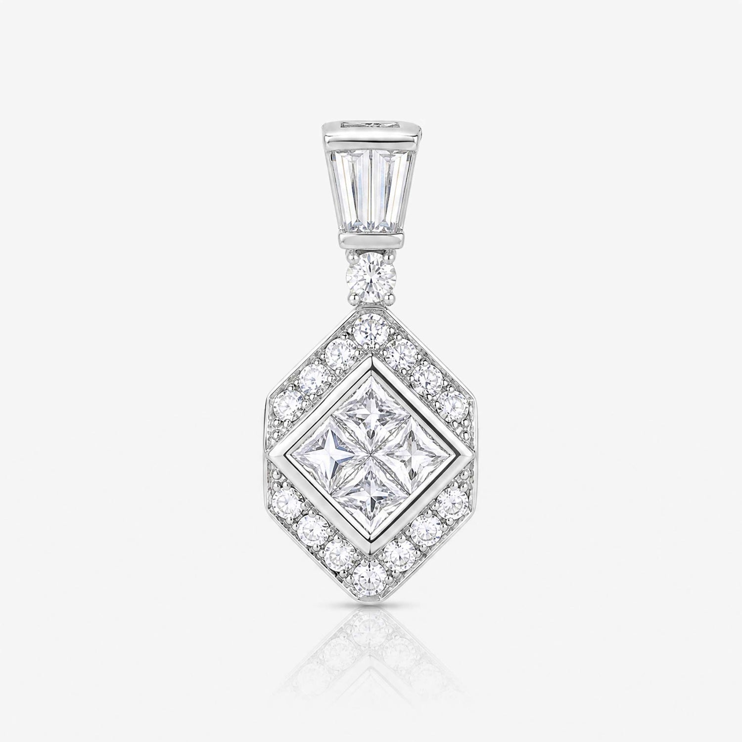 0.56ct Natural Diamond Kite-Shaped Illusion Pendant in 18K Gold - JewelryandStore