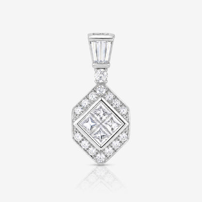 0.56ct Natural Diamond Kite-Shaped Illusion Pendant in 18K Gold - JewelryandStore