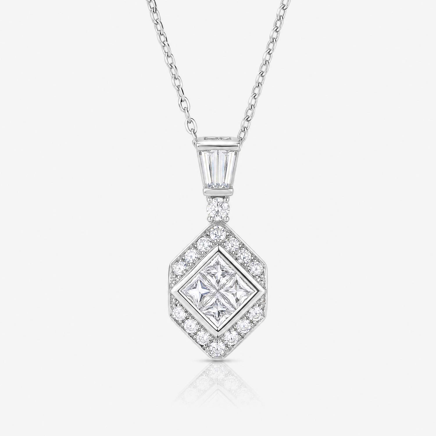 0.56ct Natural Diamond Kite-Shaped Illusion Pendant in 18K Gold - JewelryandStore
