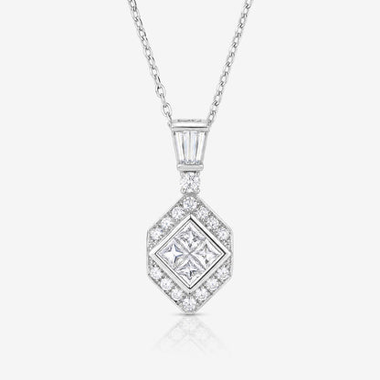 0.56ct Natural Diamond Kite-Shaped Illusion Pendant in 18K Gold - JewelryandStore