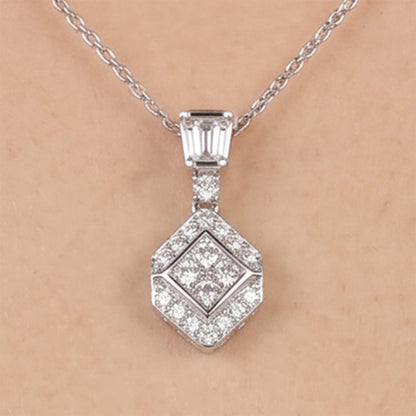 0.56ct Natural Diamond Kite-Shaped Illusion Pendant in 18K Gold - JewelryandStore