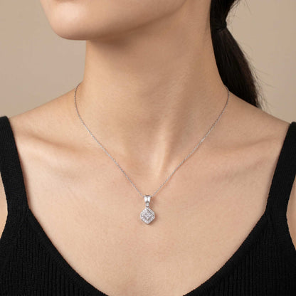 0.56ct Natural Diamond Kite-Shaped Illusion Pendant in 18K Gold - JewelryandStore
