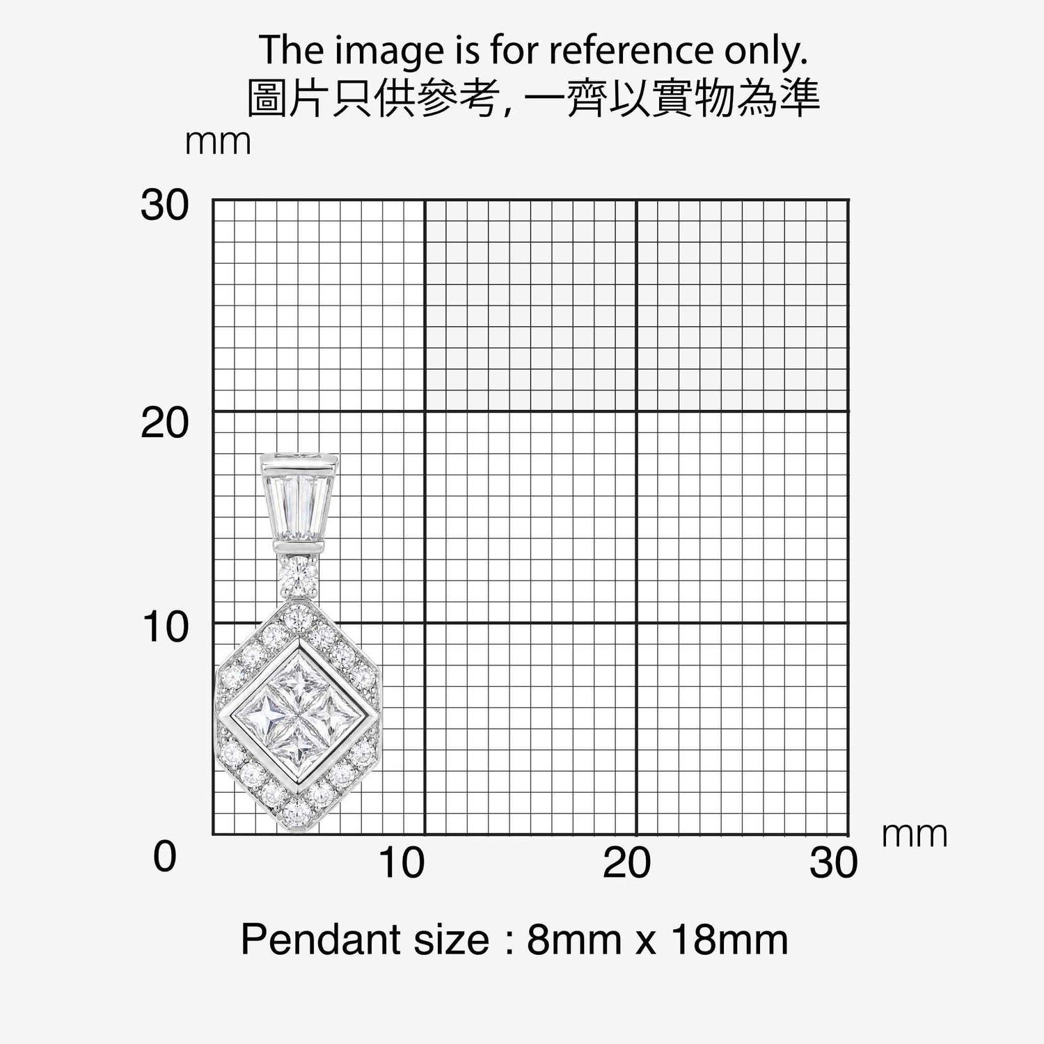 0.56ct Natural Diamond Kite-Shaped Illusion Pendant in 18K Gold - JewelryandStore