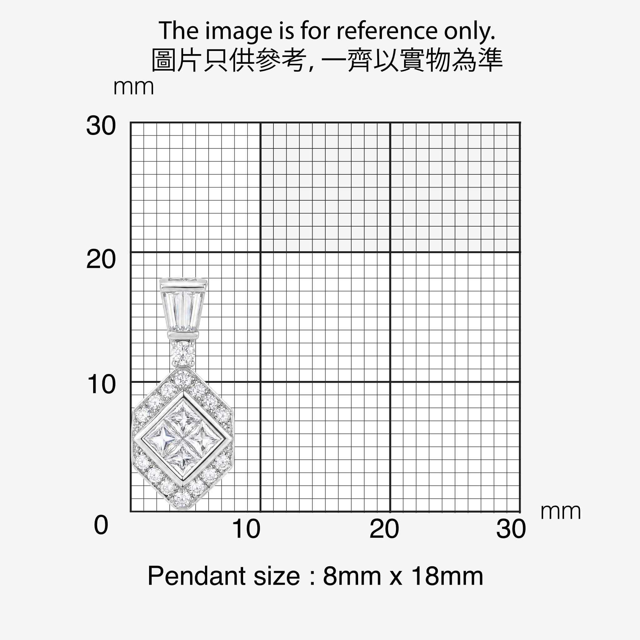 0.56ct Natural Diamond Kite-Shaped Illusion Pendant in 18K Gold - JewelryandStore