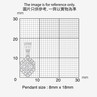 0.56ct Natural Diamond Kite-Shaped Illusion Pendant in 18K Gold - JewelryandStore