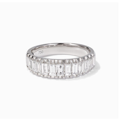 1.01ct Natural Baguette Diamond Band Ring in 18K White Gold - JewelryAndStore
