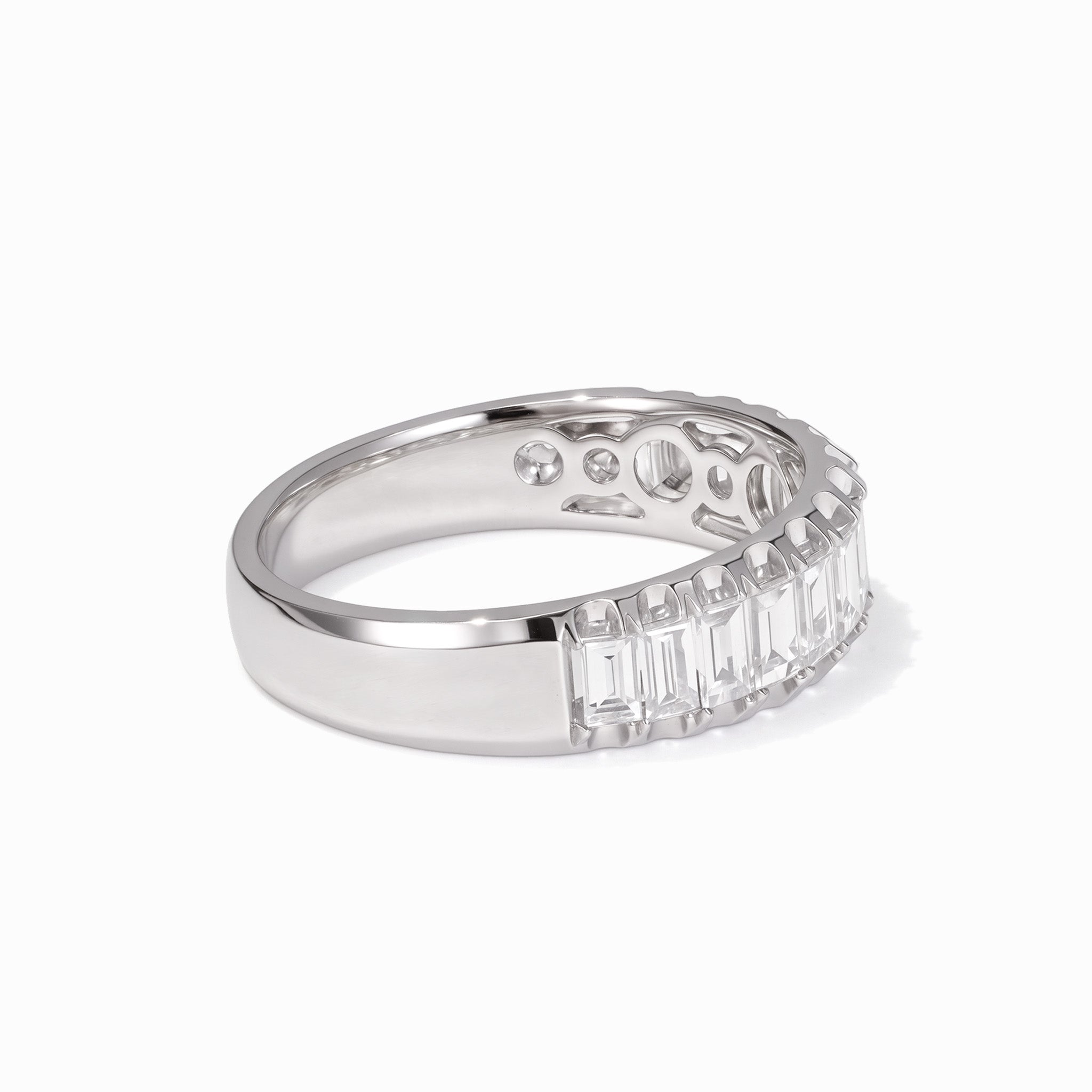 1.01ct Natural Baguette Diamond Band Ring in 18K White Gold - JewelryAndStore