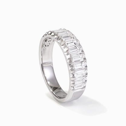 1.01ct Natural Baguette Diamond Band Ring in 18K White Gold - JewelryAndStore