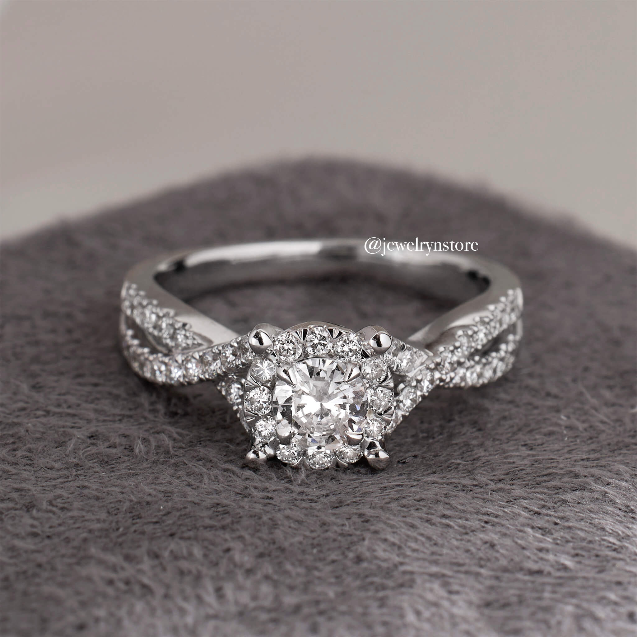 0.92ct.tw. Twist Shank Diamond Ring - Jewelry And Store