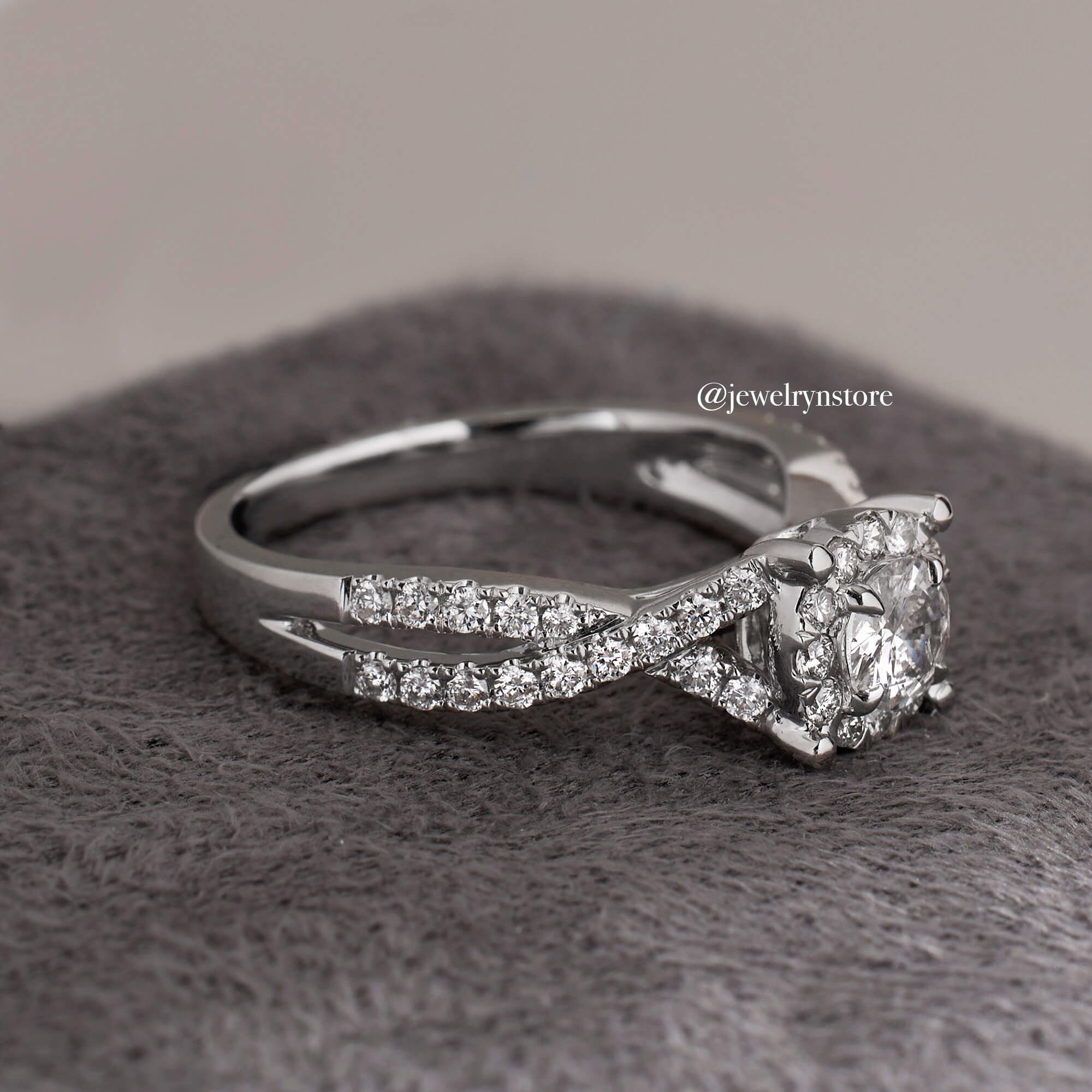 0.92ct.tw. Twist Shank Diamond Ring - Jewelry And Store