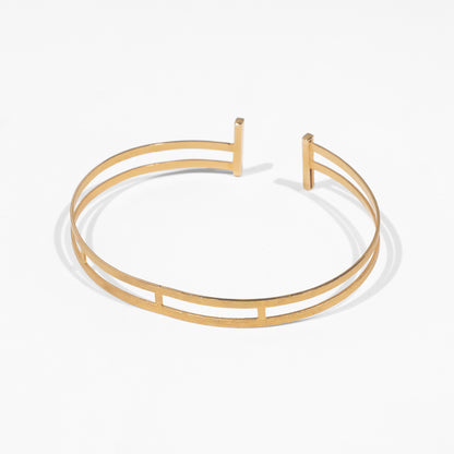 18K Gold Diamond Cuff Bangle with hand - hammered texture - Jewelry And Store