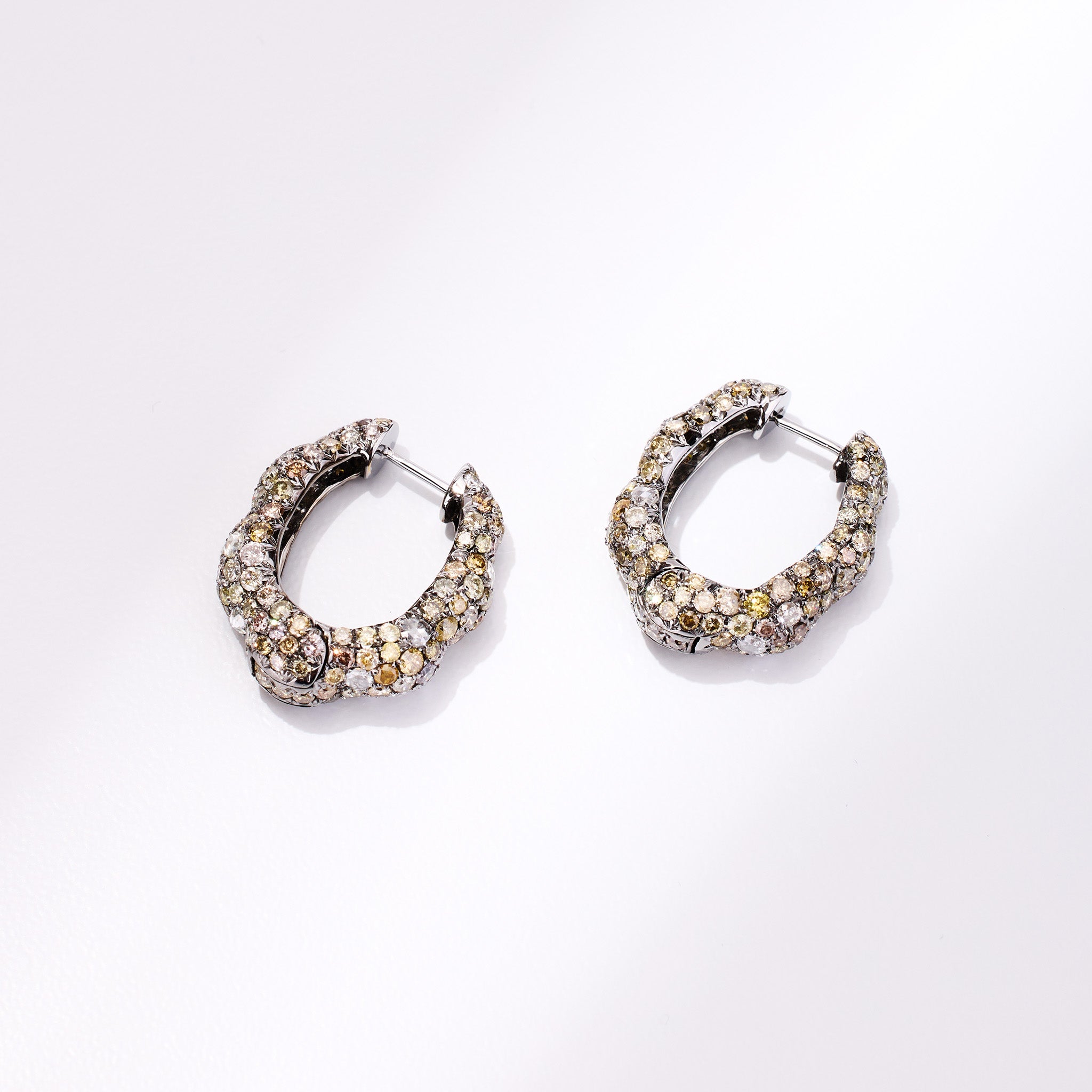 18K Gold Yellow Sapphire &amp; Diamond Hoop Earrings - Jewelry And Store