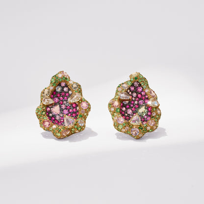 18K Gold Sapphire &amp; Diamond Earrings - Jewelry And Store