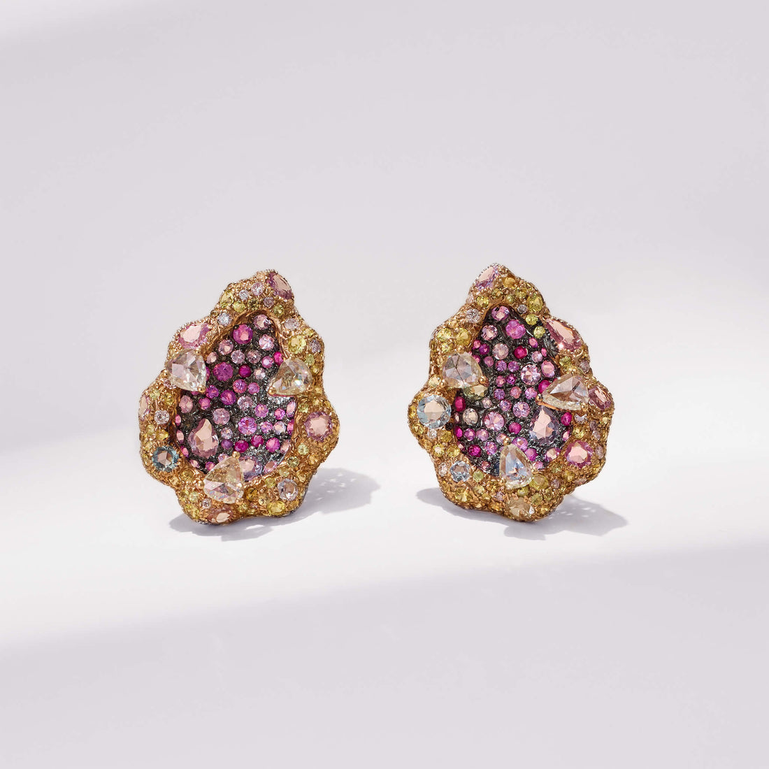 18K Gold Sapphire &amp; Diamond Earrings - Jewelry And Store
