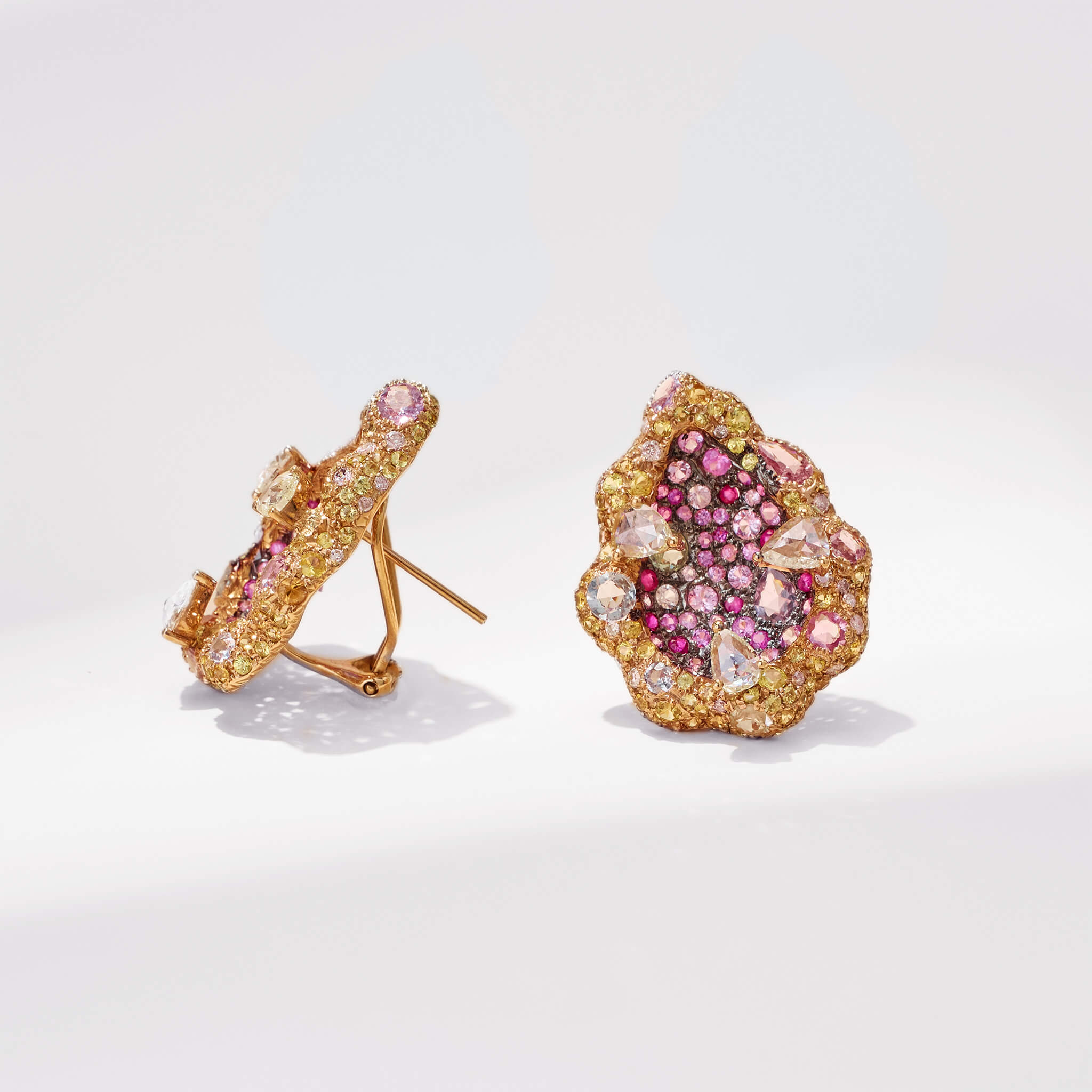 18K Gold Sapphire &amp; Diamond Earrings - Jewelry And Store
