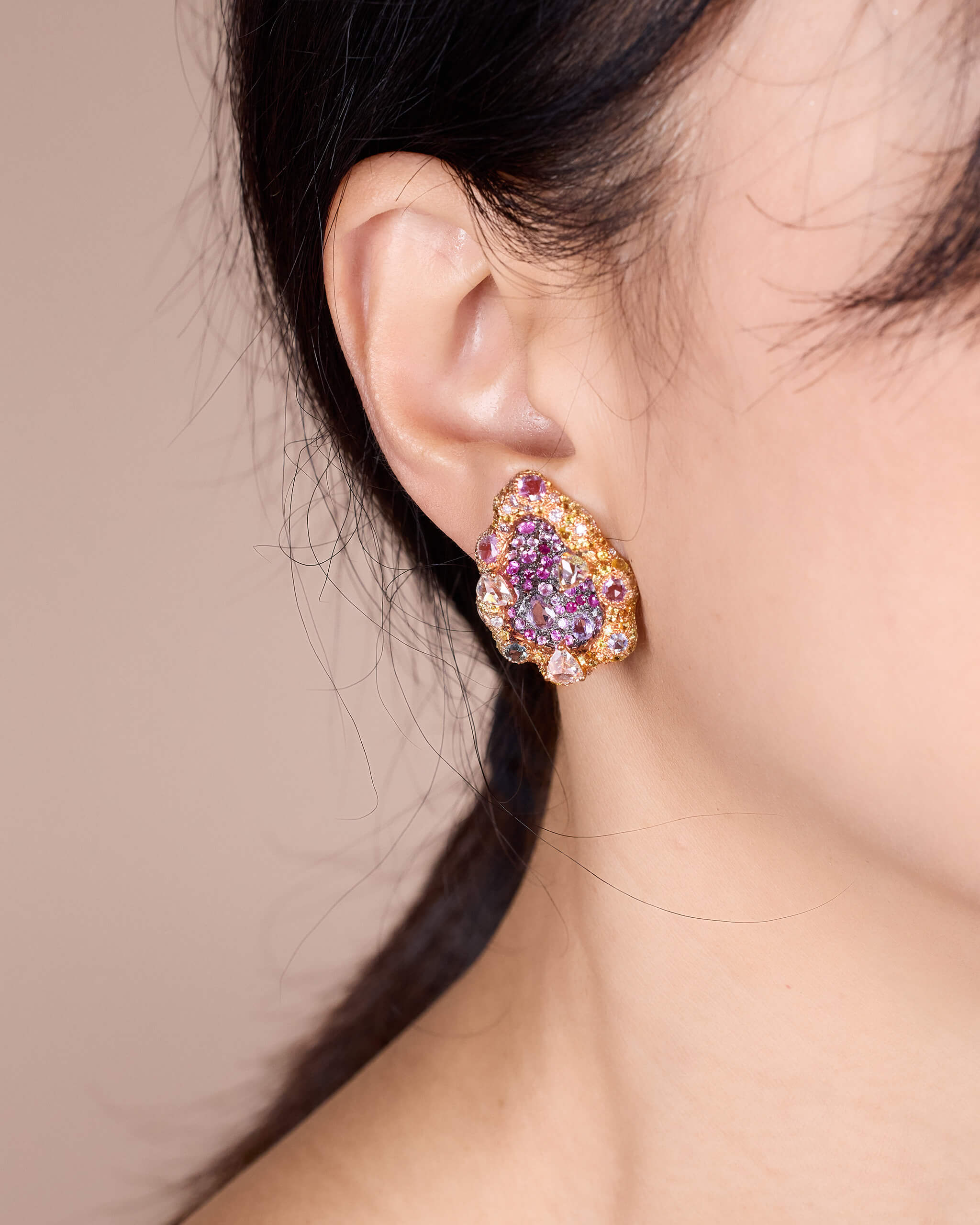 18K Gold Sapphire &amp; Diamond Earrings - Jewelry And Store
