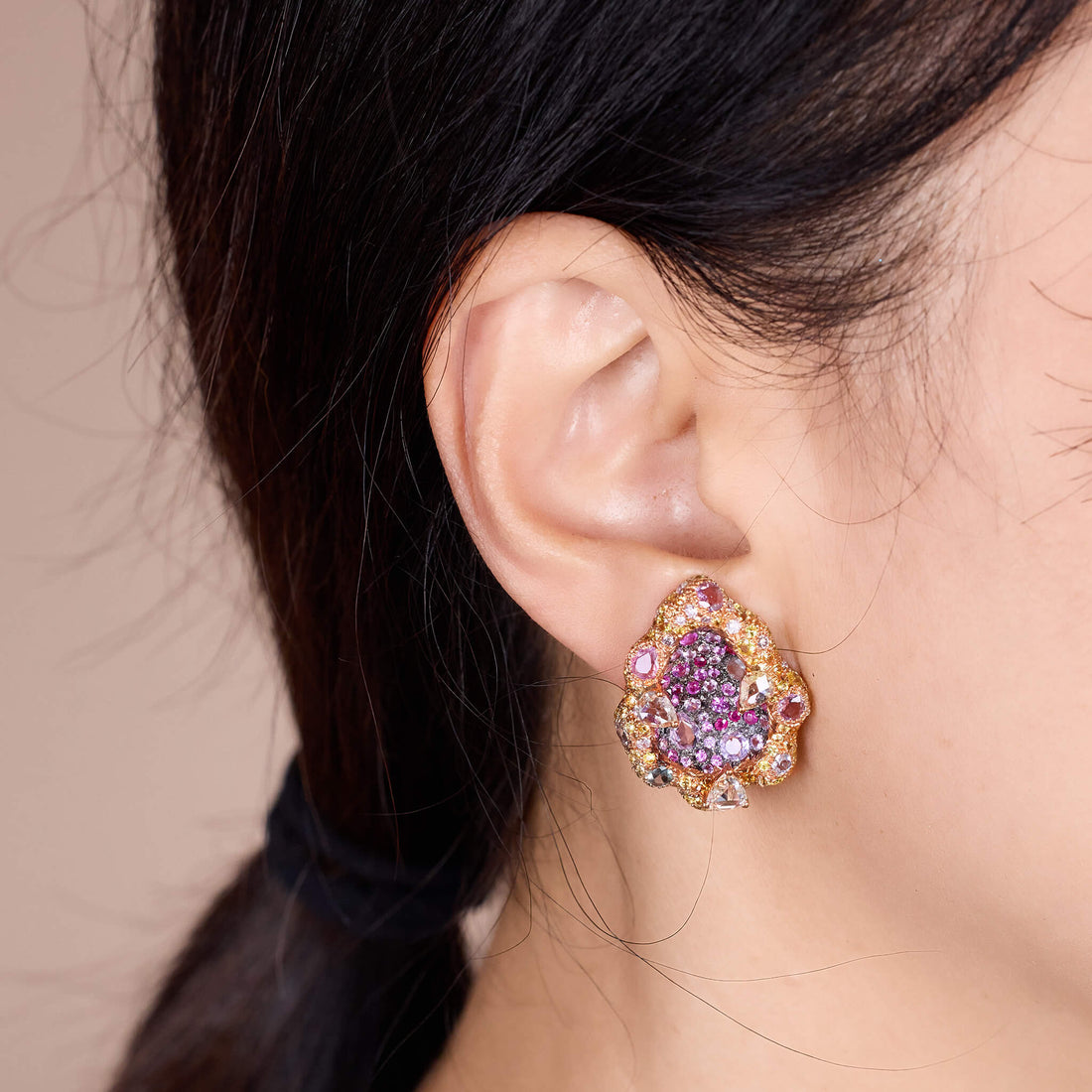 18K Gold Sapphire &amp; Diamond Earrings - Jewelry And Store
