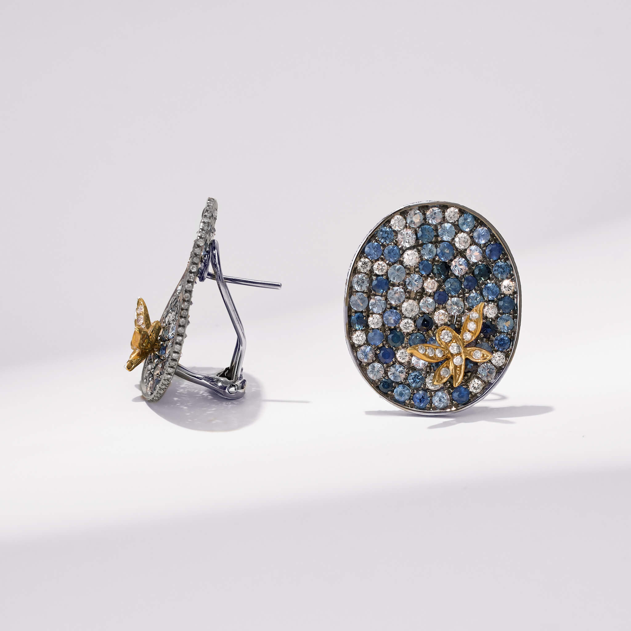 18K Gold Yellow Sapphire &amp; Diamond Earrings - Jewelry And Store