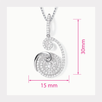 18K White Gold Pendant with Natural Diamonds - JewelryAndStore