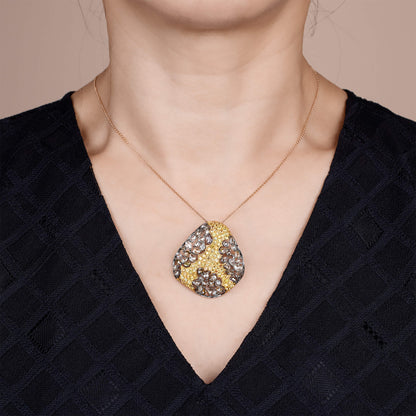 18K Gold Yellow Sapphire &amp; Diamond Pendant